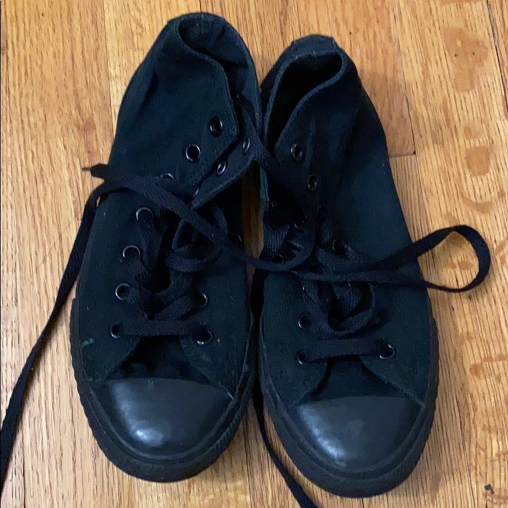 High top all black converse